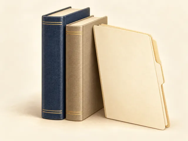 Illustration of reference books and a records folder