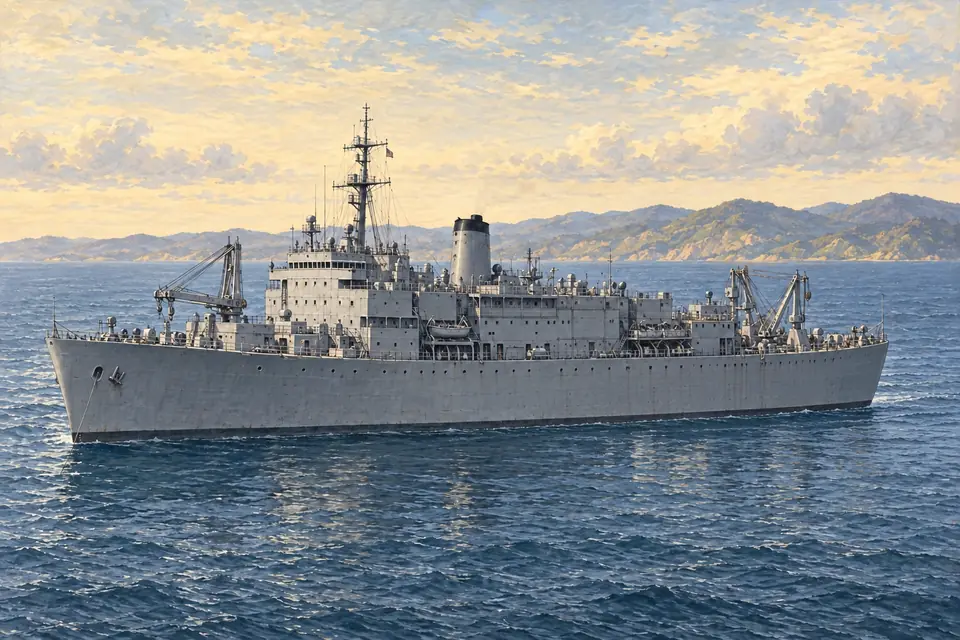 Illustration of a destroyer tender.