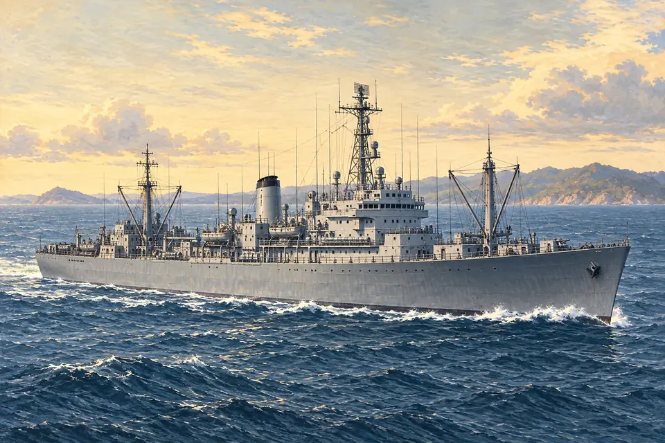 Illustration of an amphibious force flagship.