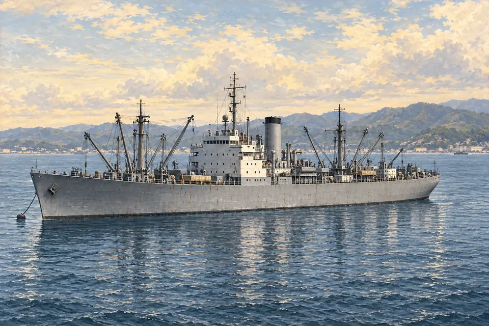 Illustration of a stores issue ship.