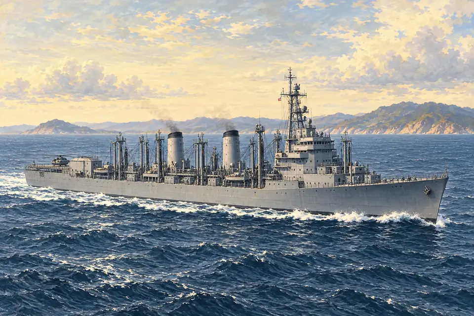 Illustration of a fast combat support ship.