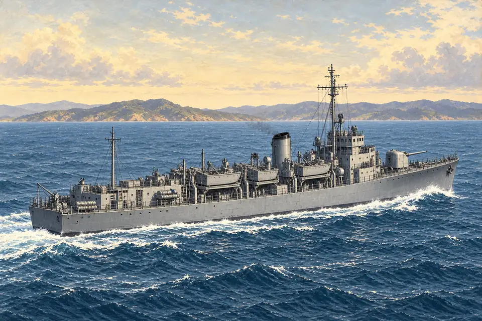Illustration of a high speed transport / amphibious transport, small.