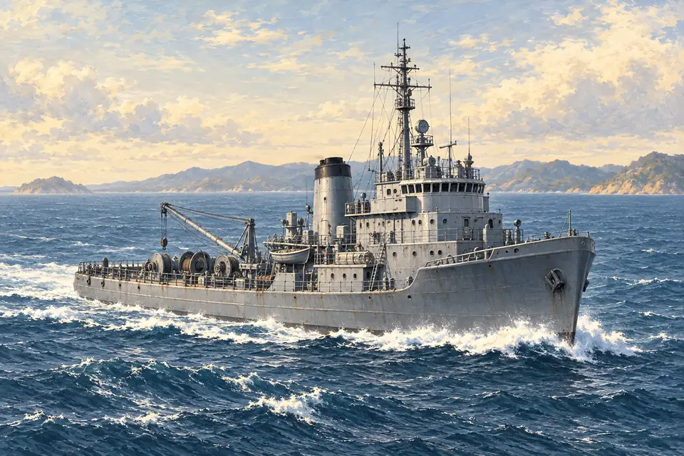 Illustration of a fleet ocean tug.