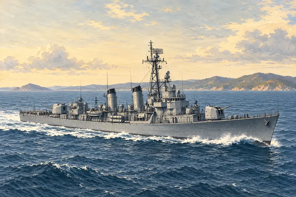 Illustration of a destroyer.