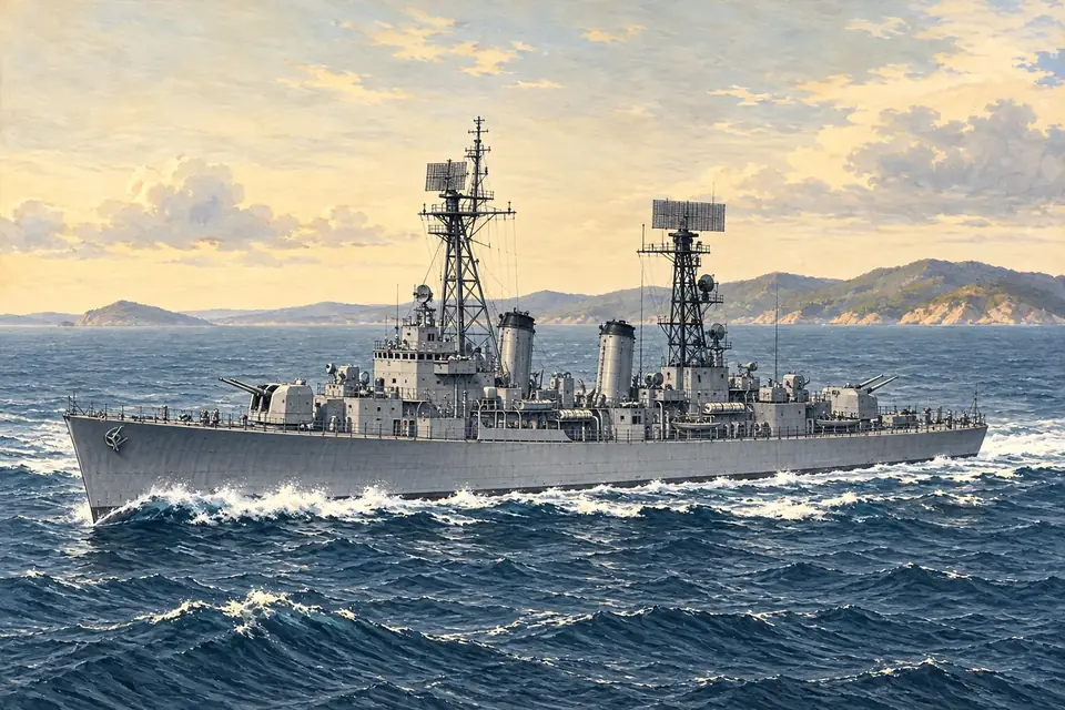 Illustration of a radar picket destroyer.
