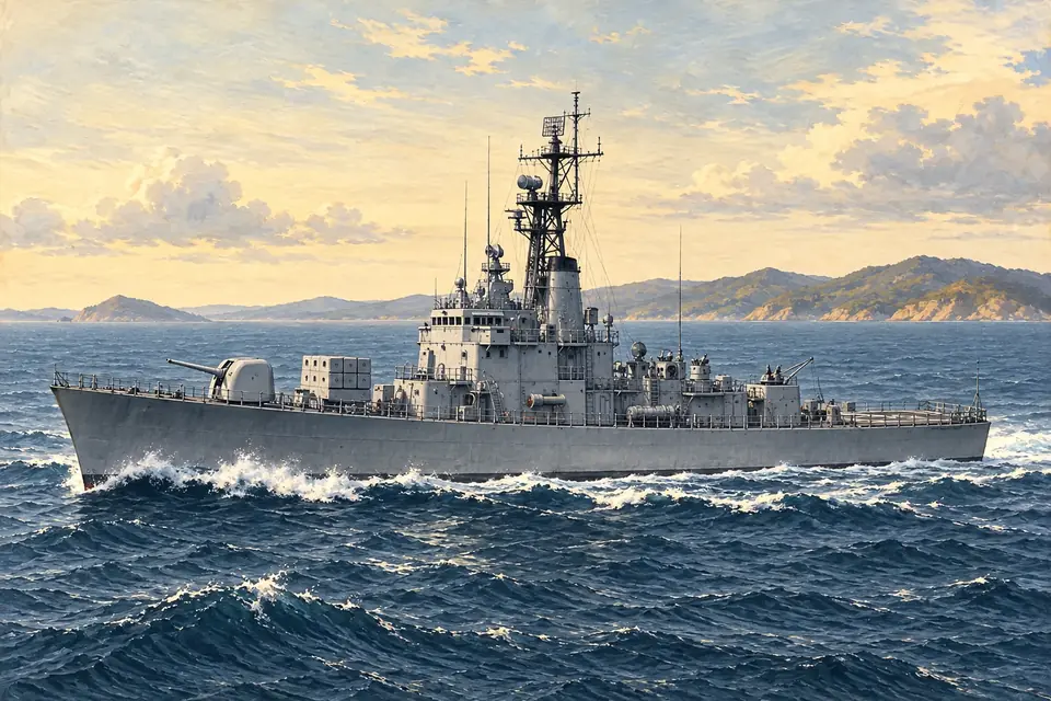 Illustration of a destroyer escort.