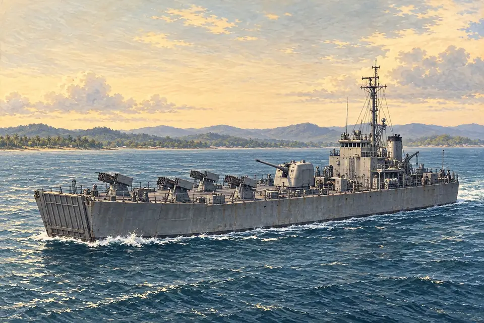 Illustration of a medium landing ship (rocket).