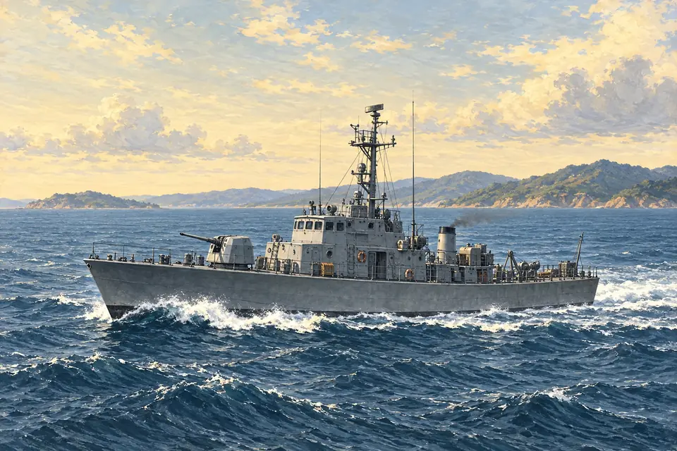 Illustration of a patrol gunboat.