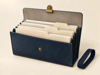 A document wallet with tabbed dividers