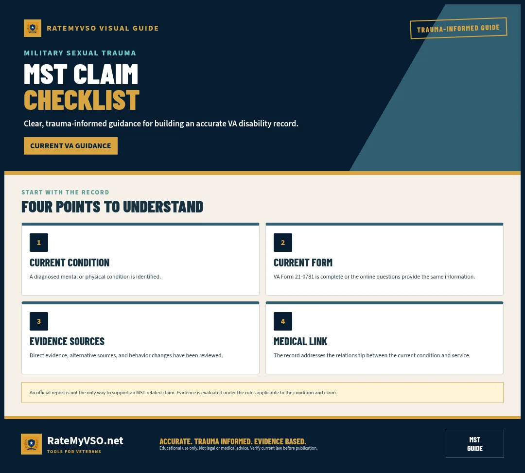 Four-part completeness check for an MST-related claim record.