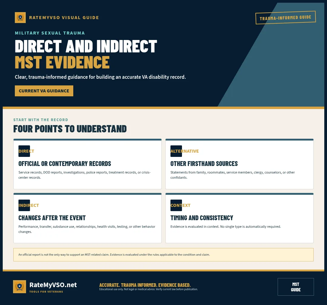 Comparison of direct records, alternative evidence, behavior changes, and contextual evidence.