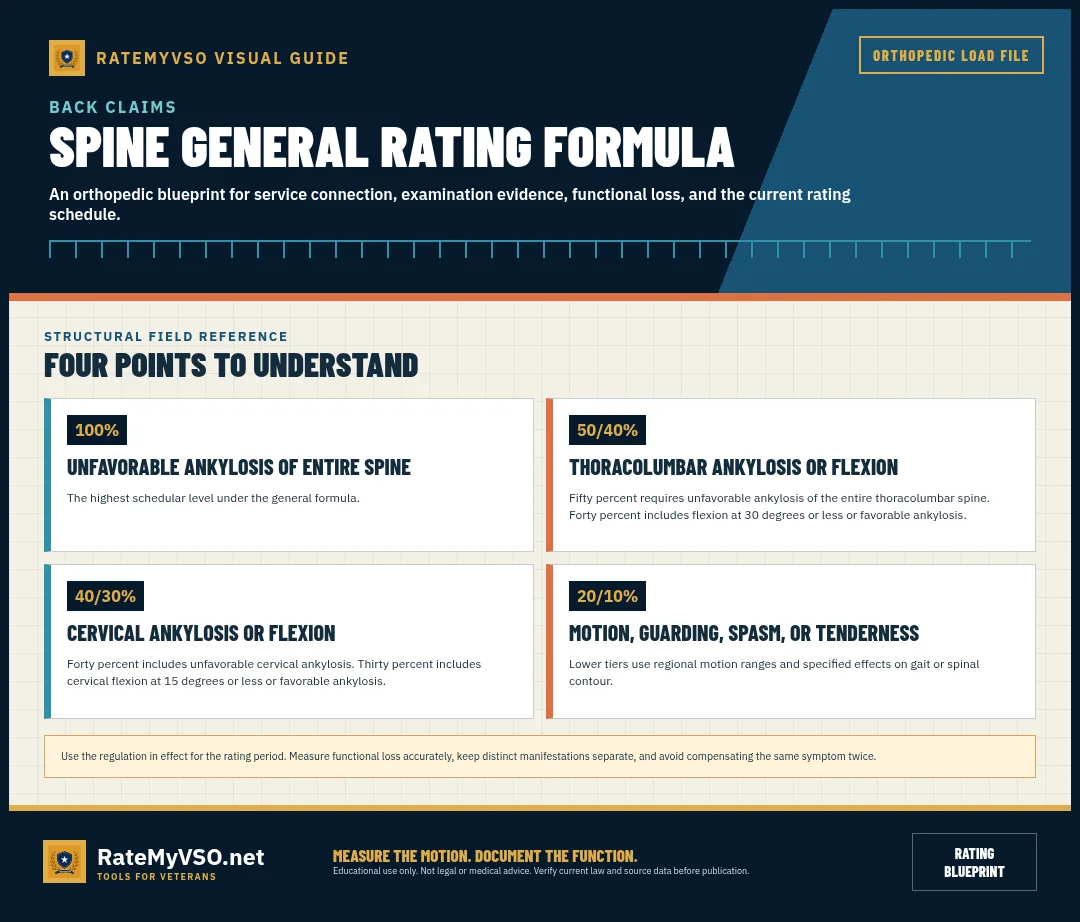 Main cervical, thoracolumbar, and entire-spine rating levels.